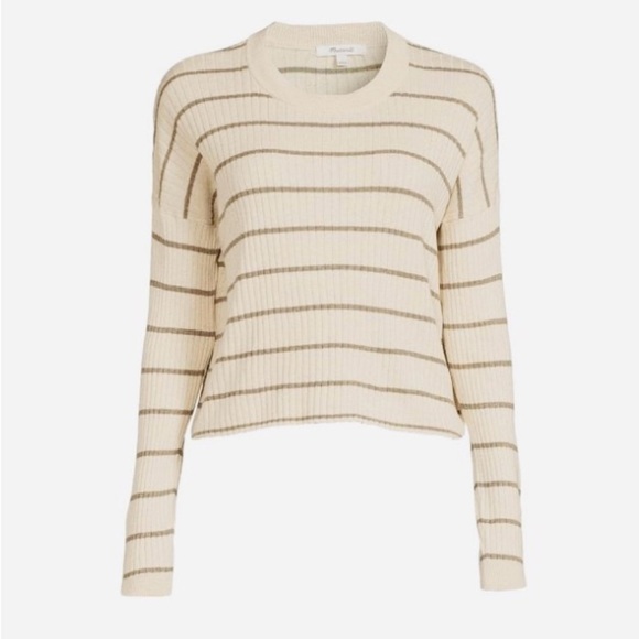 Madewell Sweaters - Madewell Lawson Striped Rib Knit Silk Blend  Sweater Sz-XXS